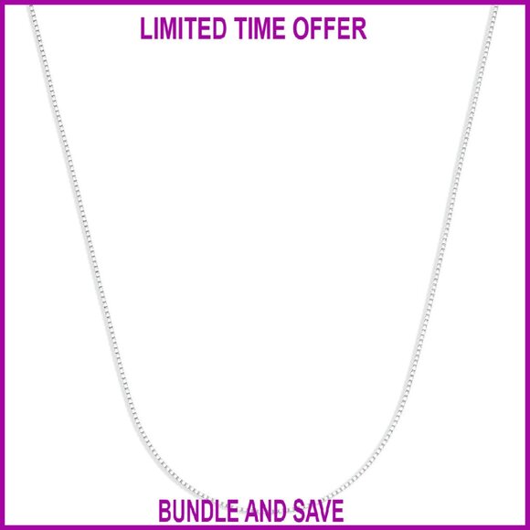 Sterling Silver 1.2mm Box Chain Necklace 30